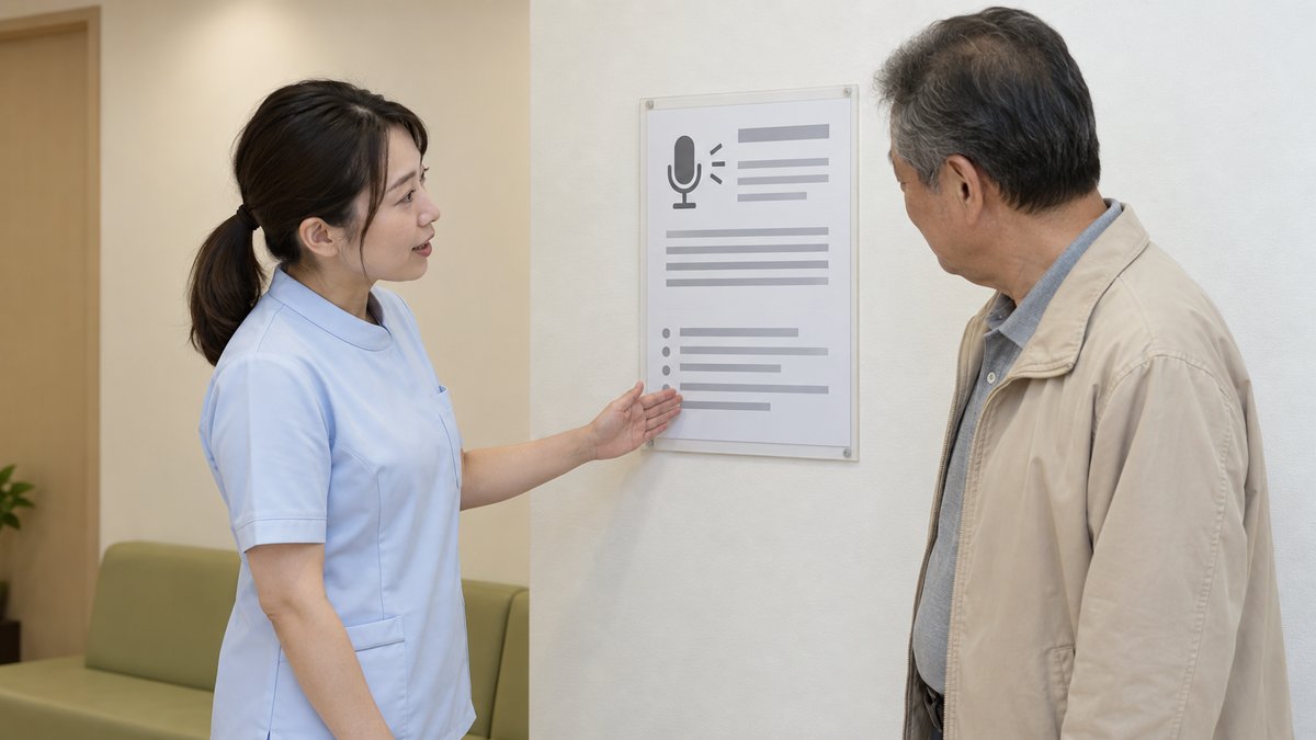 診察を録音するときの患者説明｜同意の確認と院内掲示の例